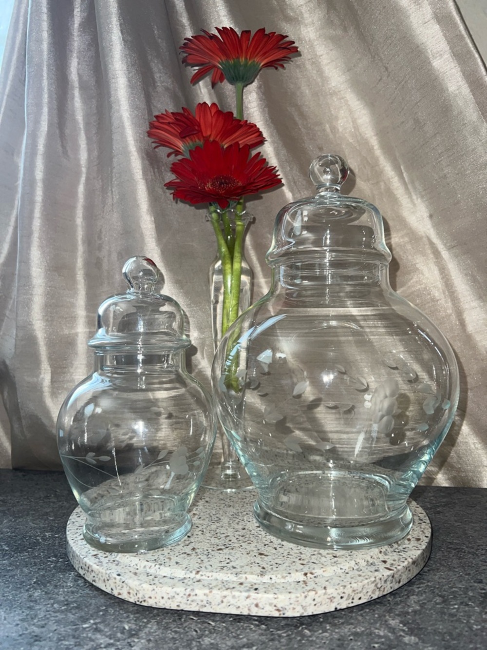 Princess house heritage ginger jar set small and large apothecary - Picture 3 of 4